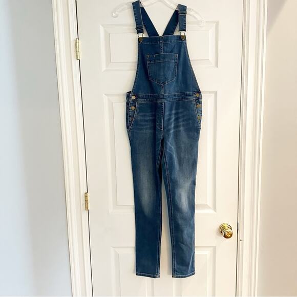 J Crew Crewcuts Skinny Stretch Blue Denim Overalls H6614 NWT New Size 14 Girls - Picture 9 of 14